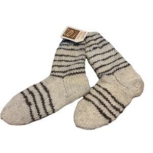 Vintage Eddie Bauer Hand Knit Indian Sox Wool NWT